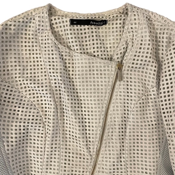 AnnaRita N Gray Perforated Style Blazer/Moto Jacket, Size 8 - Picture 2 of 10